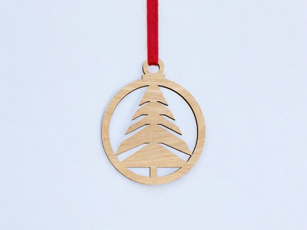 Laser Cut Christmas Tree Ball Decor Vector