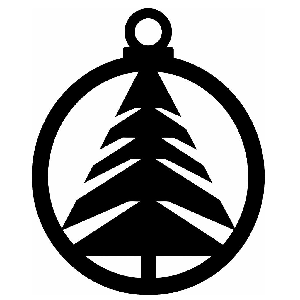 Laser Cut Christmas Tree Ball Decor Vector