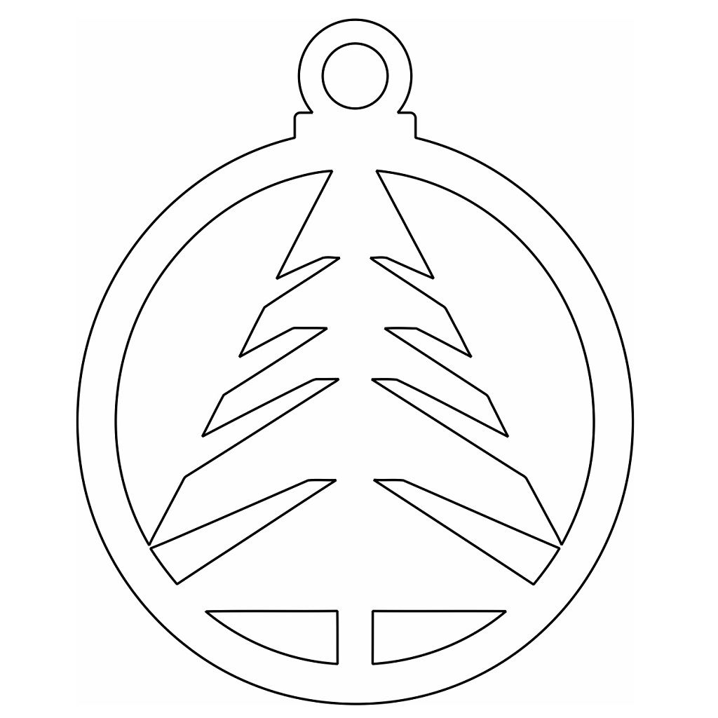 Laser Cut Christmas Tree Ball Decor Vector