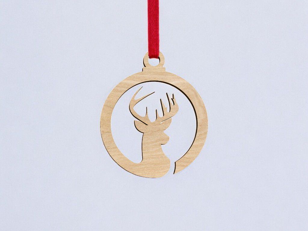 Laser Cut Unique Deer Christmas Bauble Vector