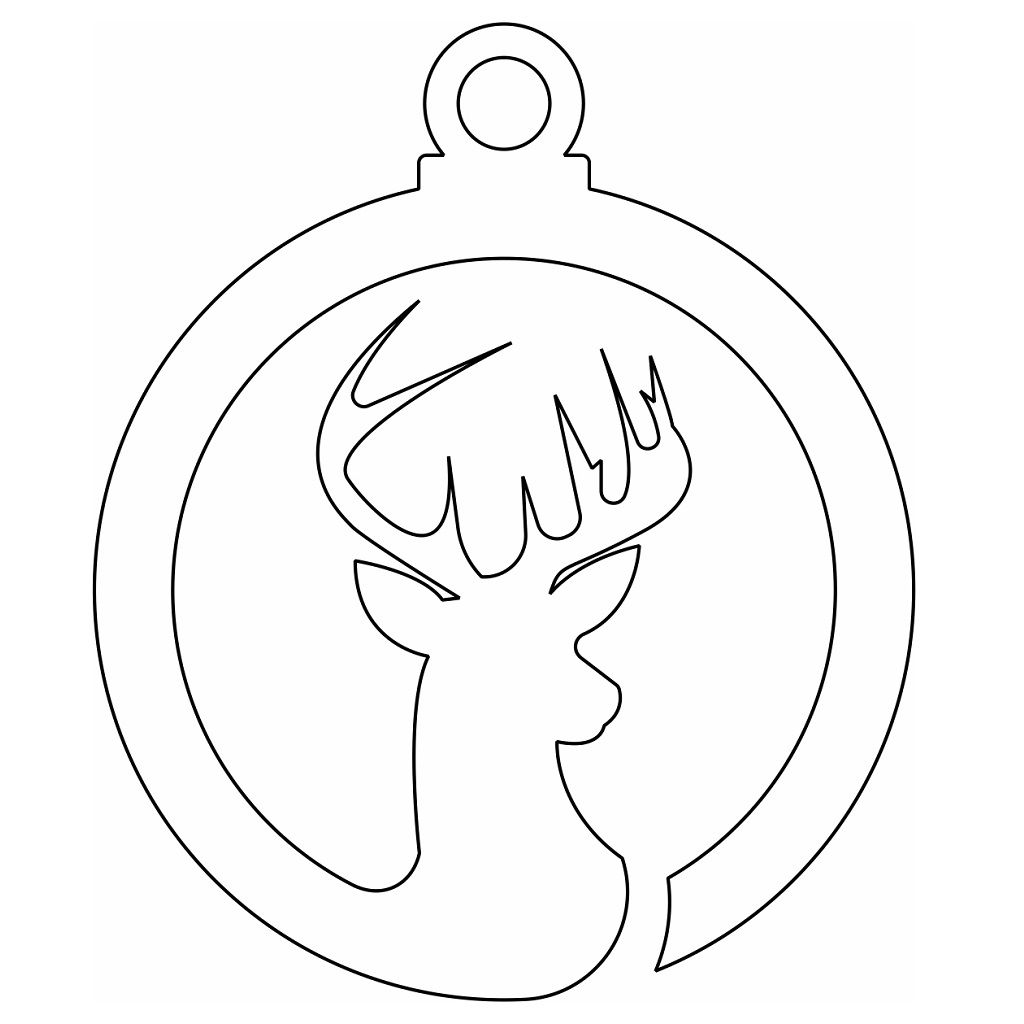 Laser Cut Unique Deer Christmas Bauble Vector