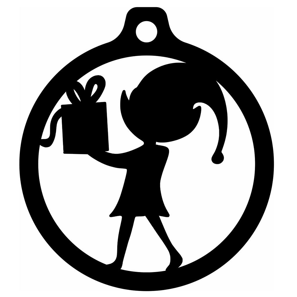 Laser Cut Elf Christmas Bauble Vector
