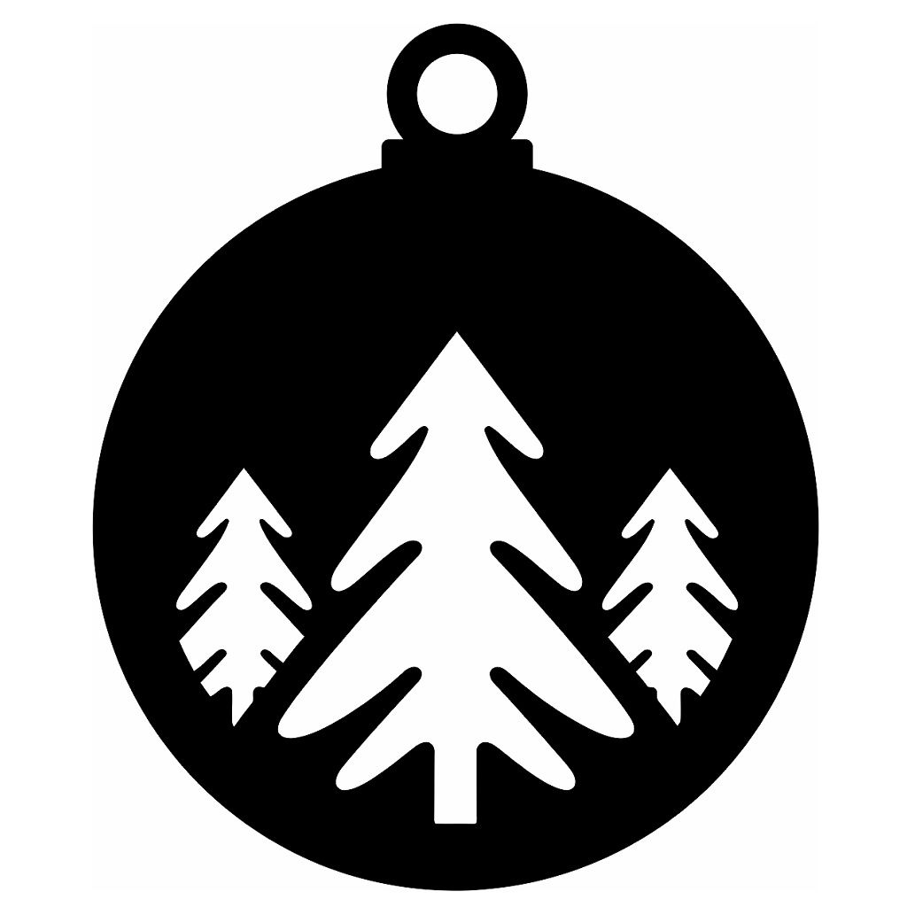 Laser Cut Christmas Tree Bauble Decoration Vector
