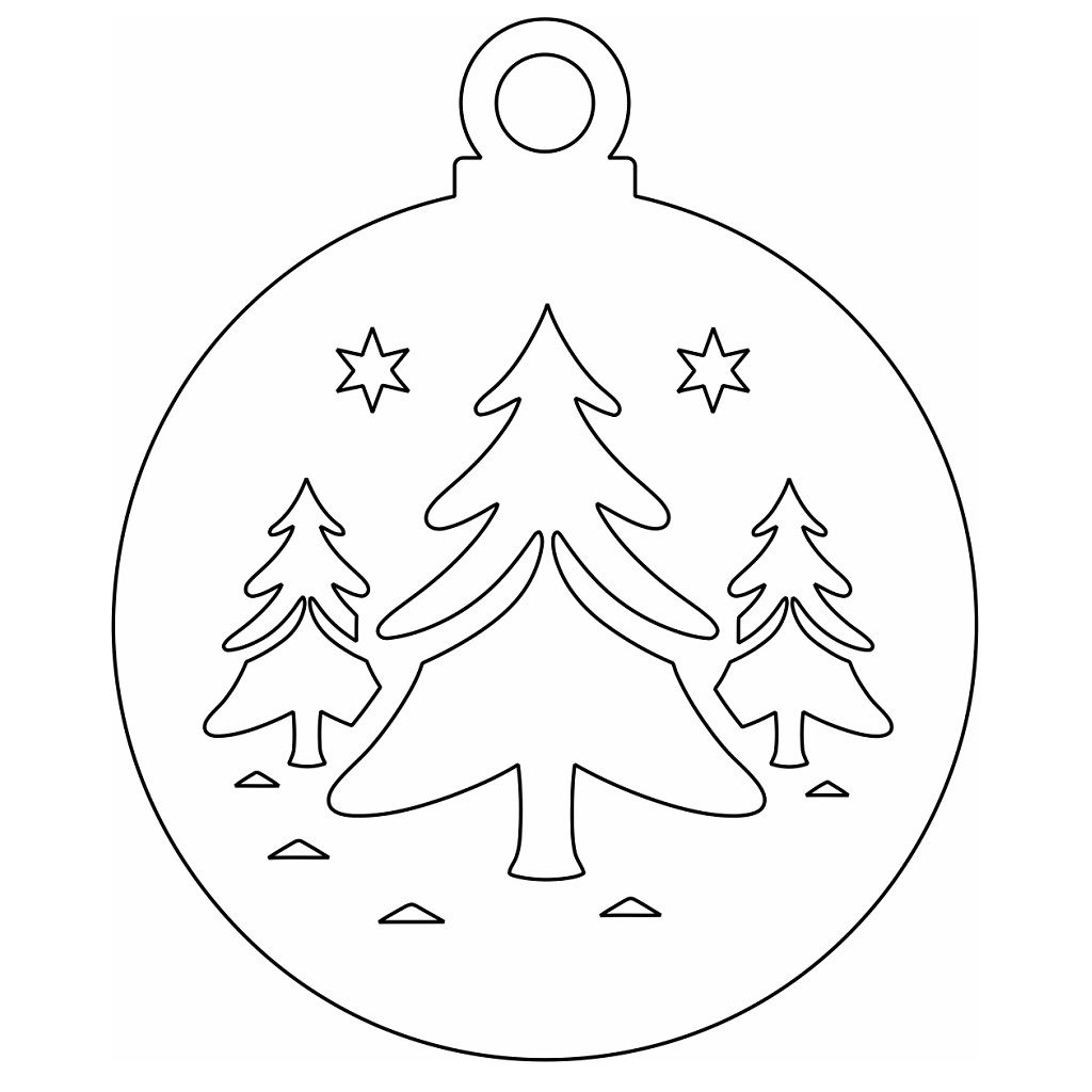 Laser Cut Christmas Tree Decor Ball Vector