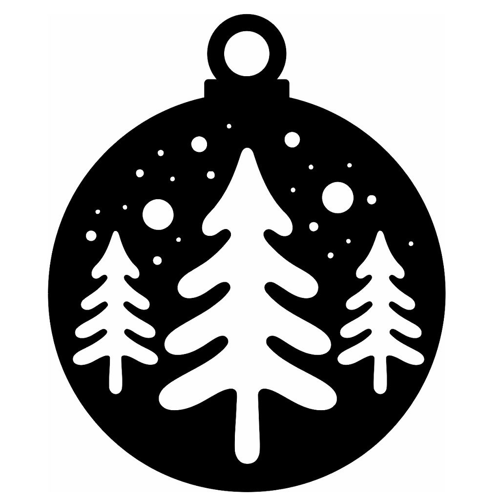 Laser Cut Christmas Tree Ornament Ball Vector