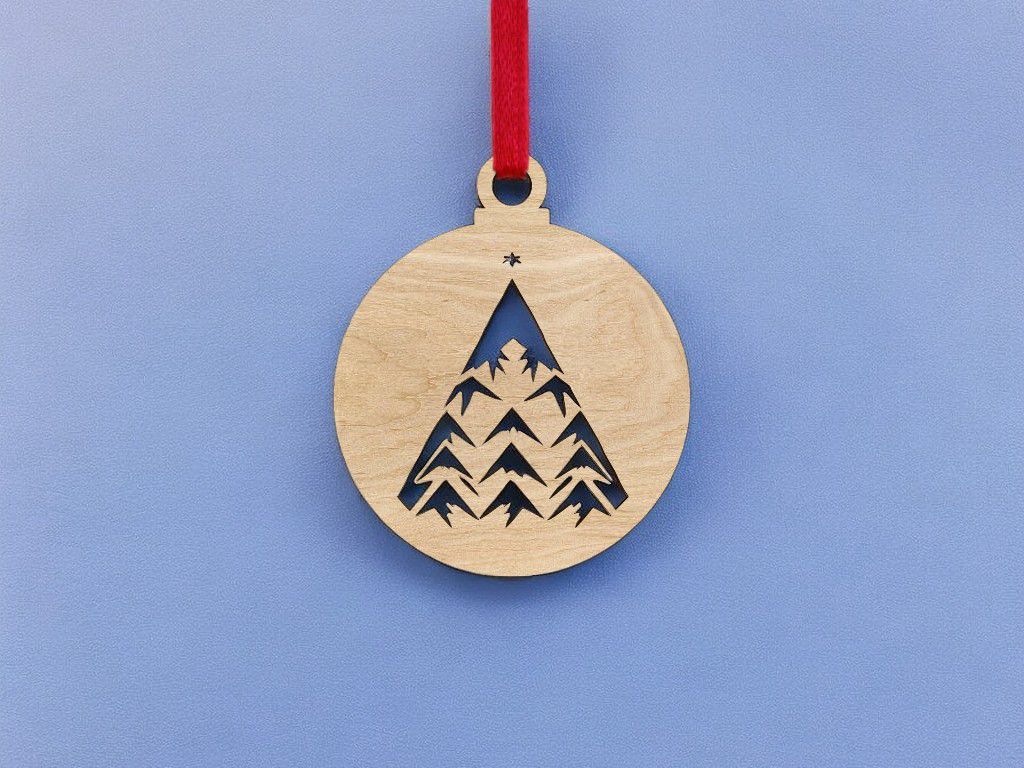 Laser Cut Xmas Tree Ball Ornament Vector