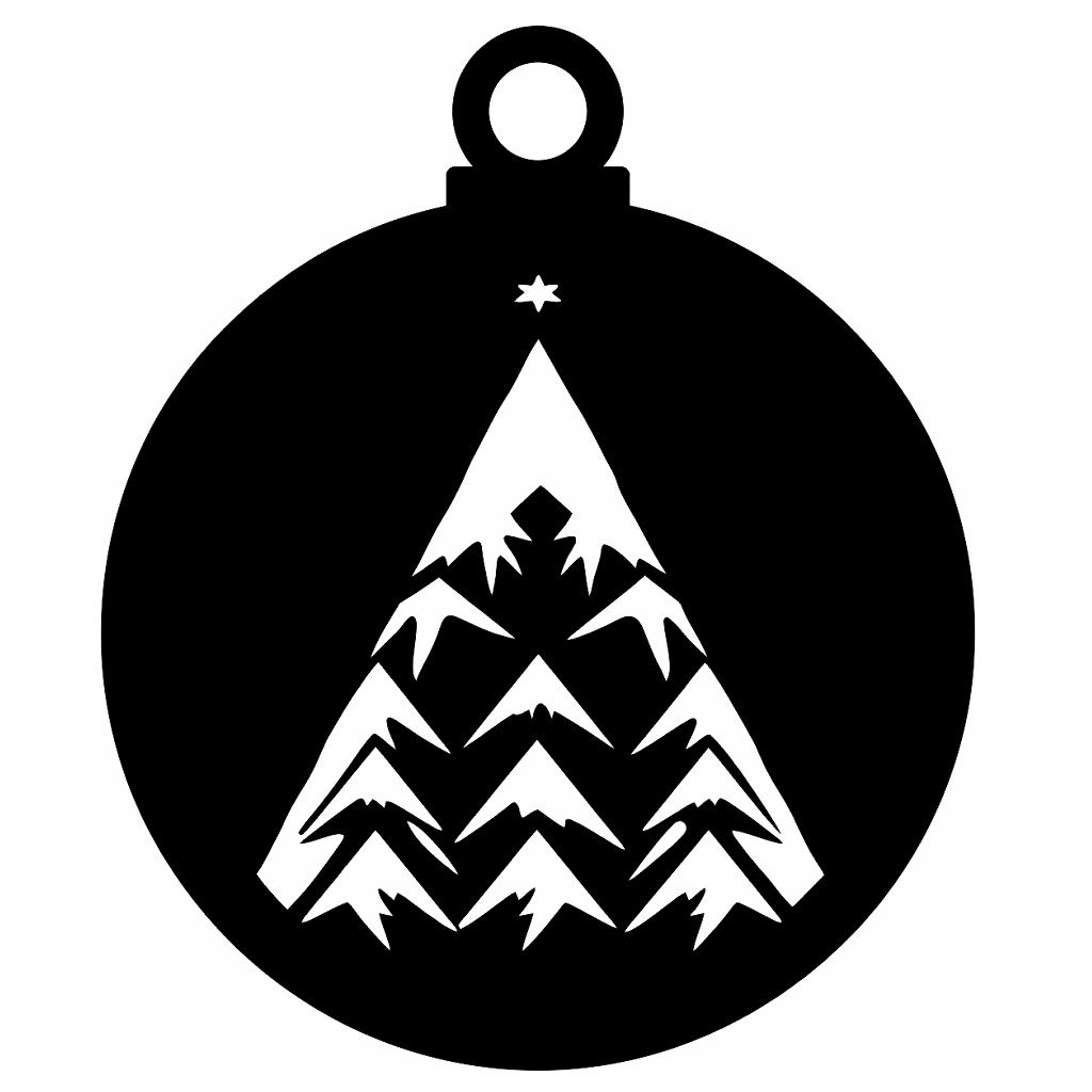 Laser Cut Xmas Tree Ball Ornament Vector