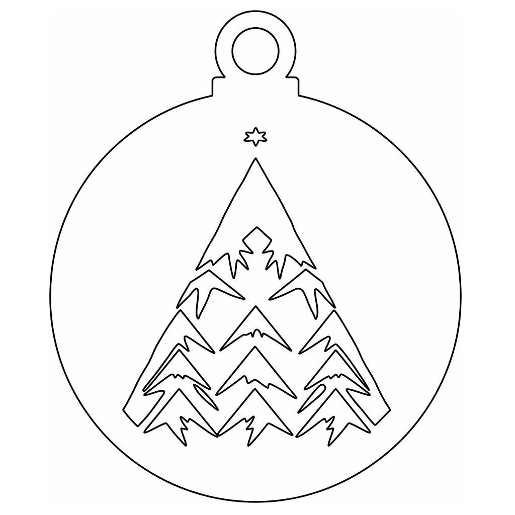 Laser Cut Xmas Tree Ball Ornament Vector
