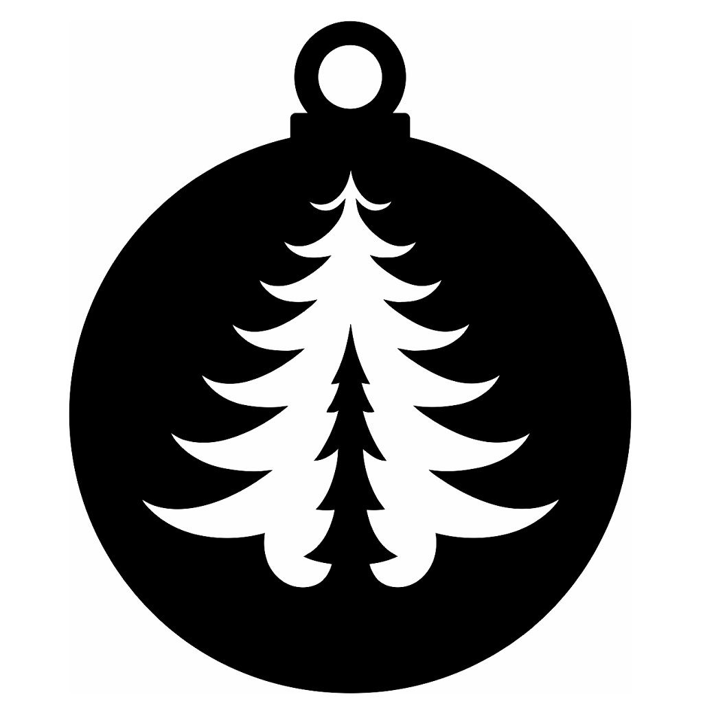 Laser Cut Xmas Tree Decorations Ball Vector