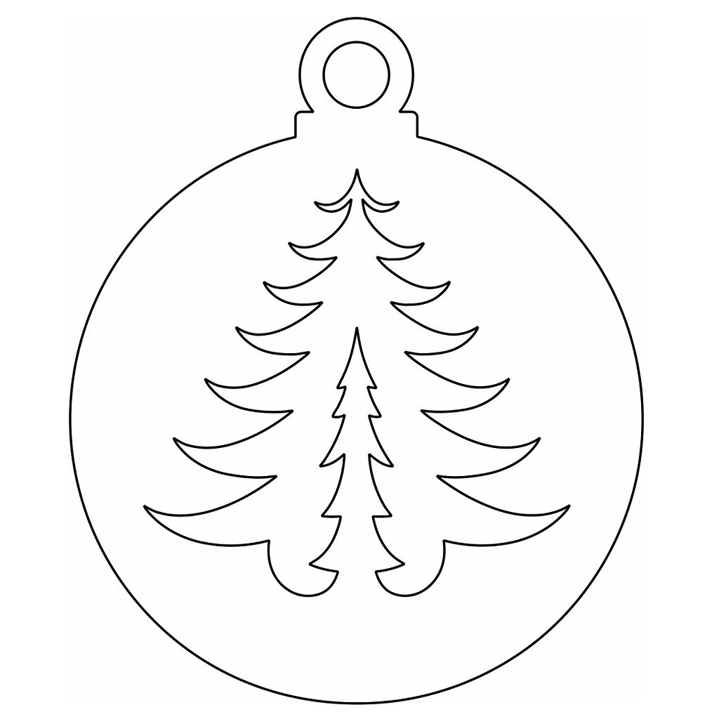 Laser Cut Xmas Tree Decorations Ball Vector