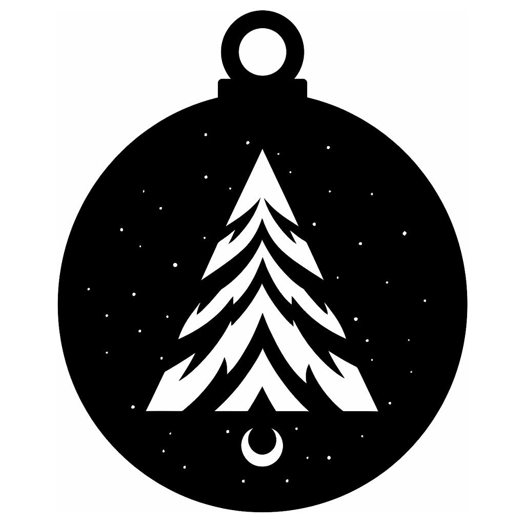 Laser Cut Bauble Tree Ornament Vector