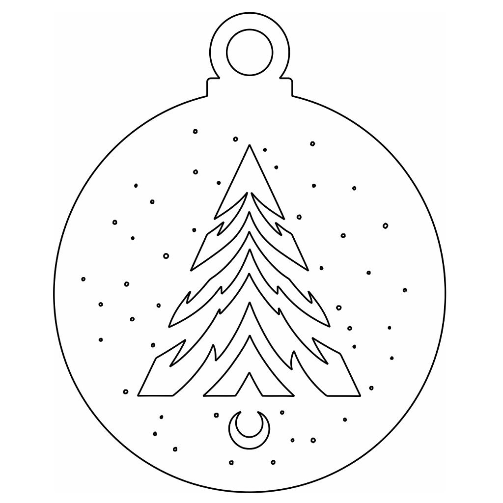 Laser Cut Bauble Tree Ornament Vector