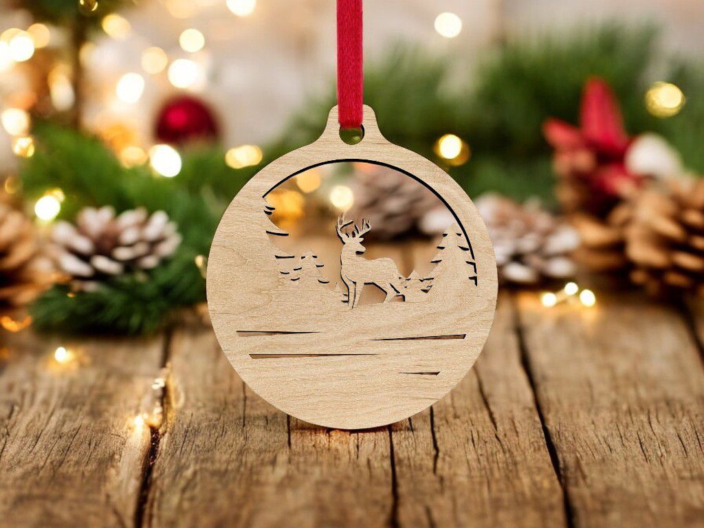 Laser Cut Christmas Tree Wonderland Ornament Vector