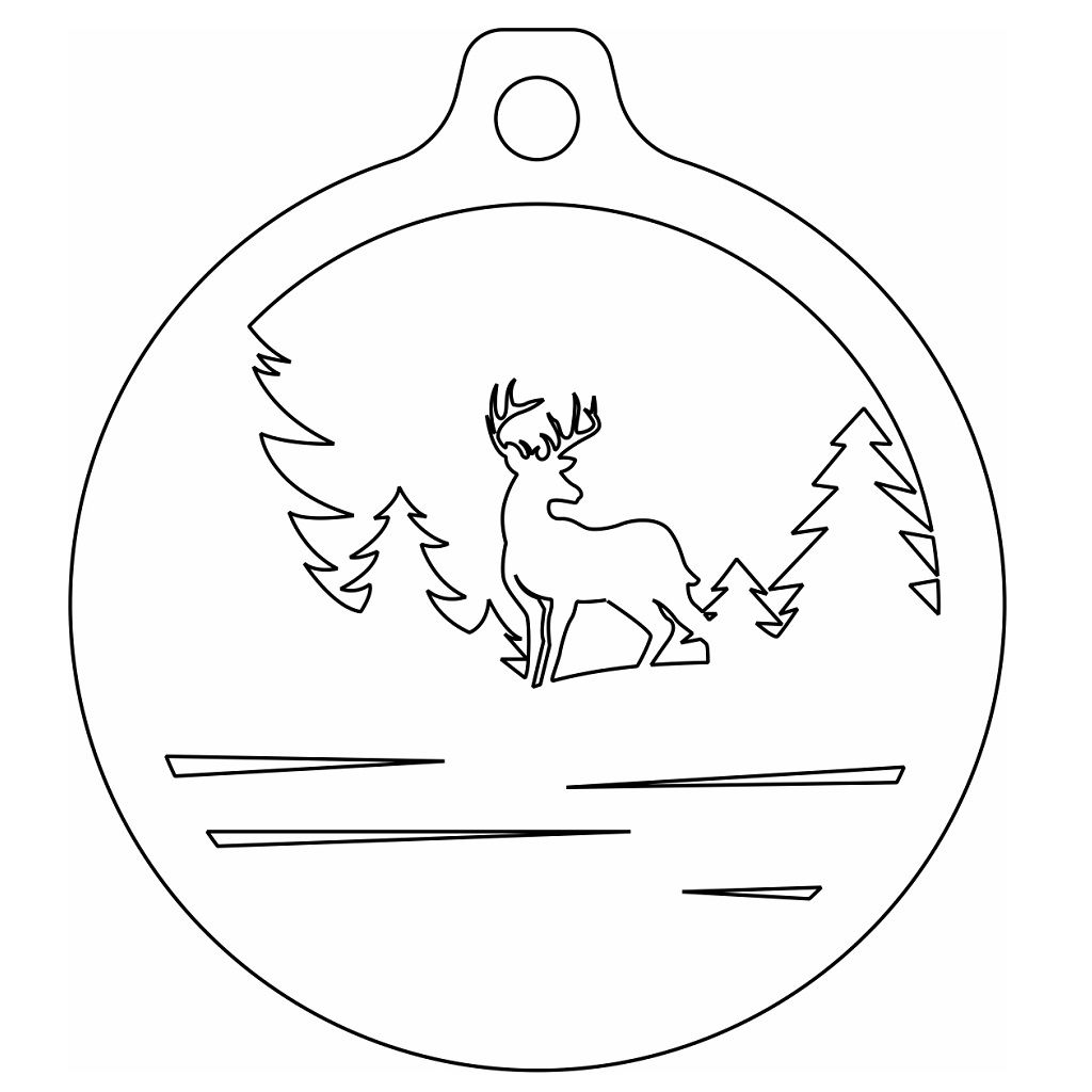 Laser Cut Christmas Tree Wonderland Ornament Vector