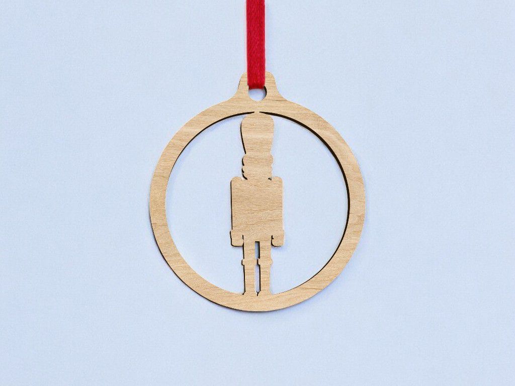 Laser Cut Nutcracker Christmas Bauble Vector