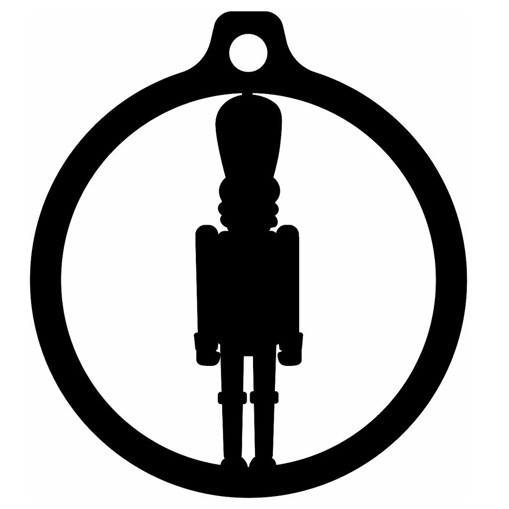 Laser Cut Nutcracker Christmas Bauble Vector