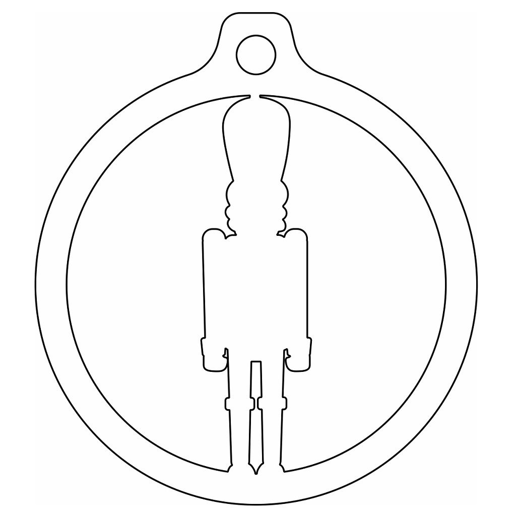 Laser Cut Nutcracker Christmas Bauble Vector