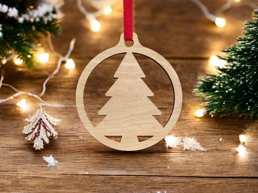 Laser Cut Christmas Tree Christmas Bauble Vector
