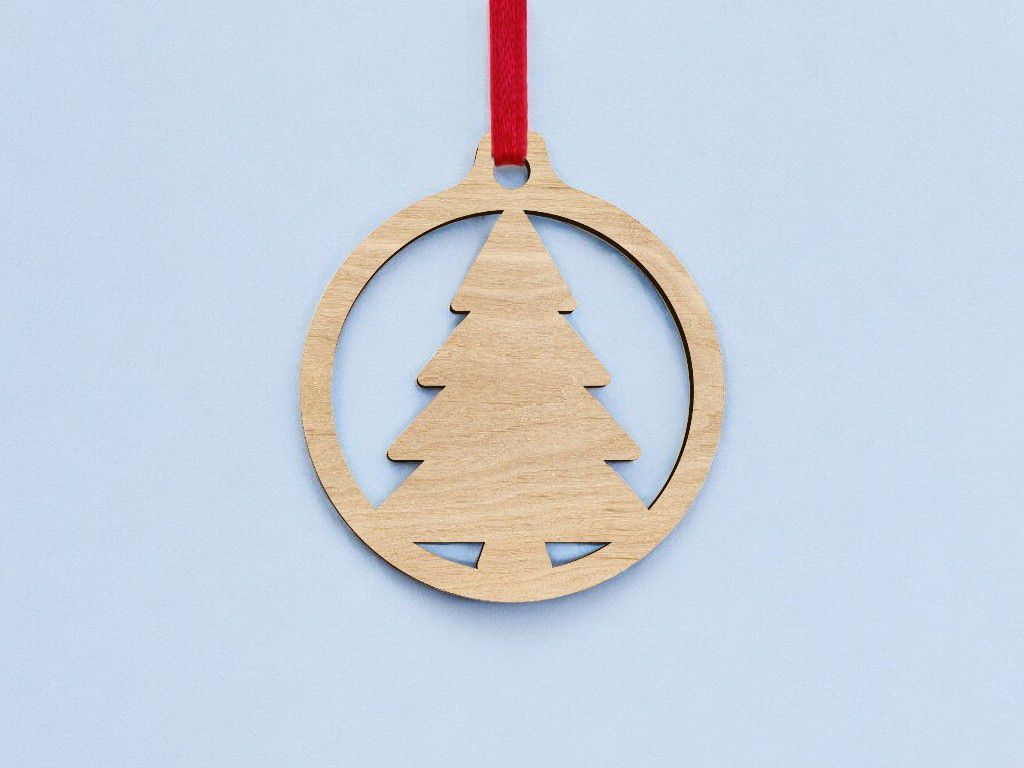 Laser Cut Christmas Tree Christmas Bauble Vector
