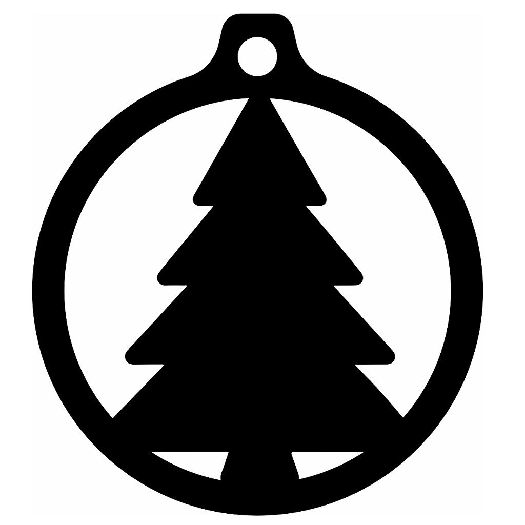 Laser Cut Christmas Tree Christmas Bauble Vector