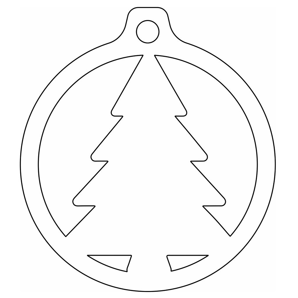 Laser Cut Christmas Tree Christmas Bauble Vector
