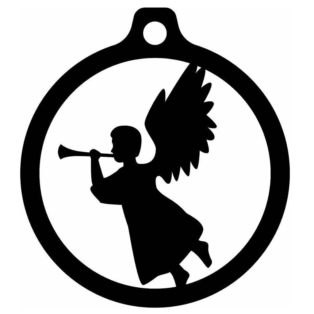 Laser Cut Angel Christmas Bauble Vector