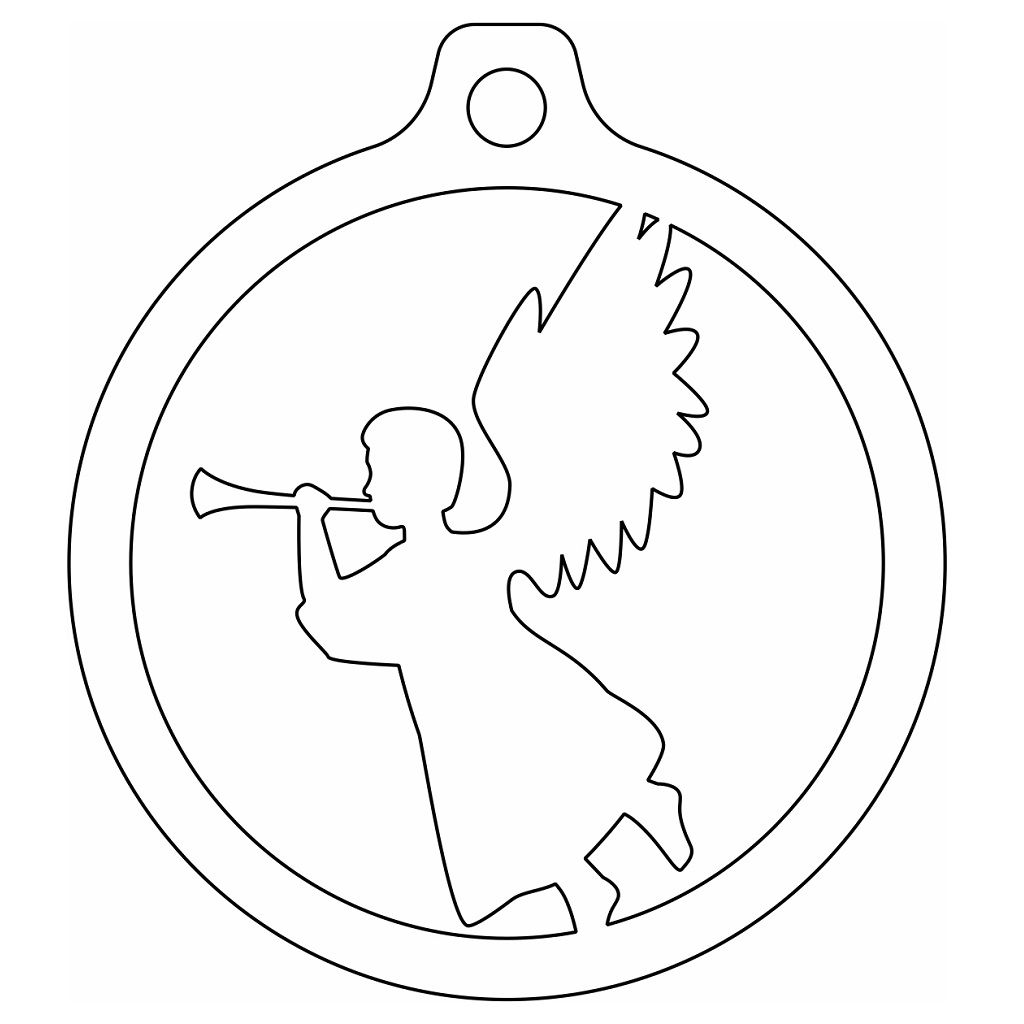 Laser Cut Angel Christmas Bauble Vector