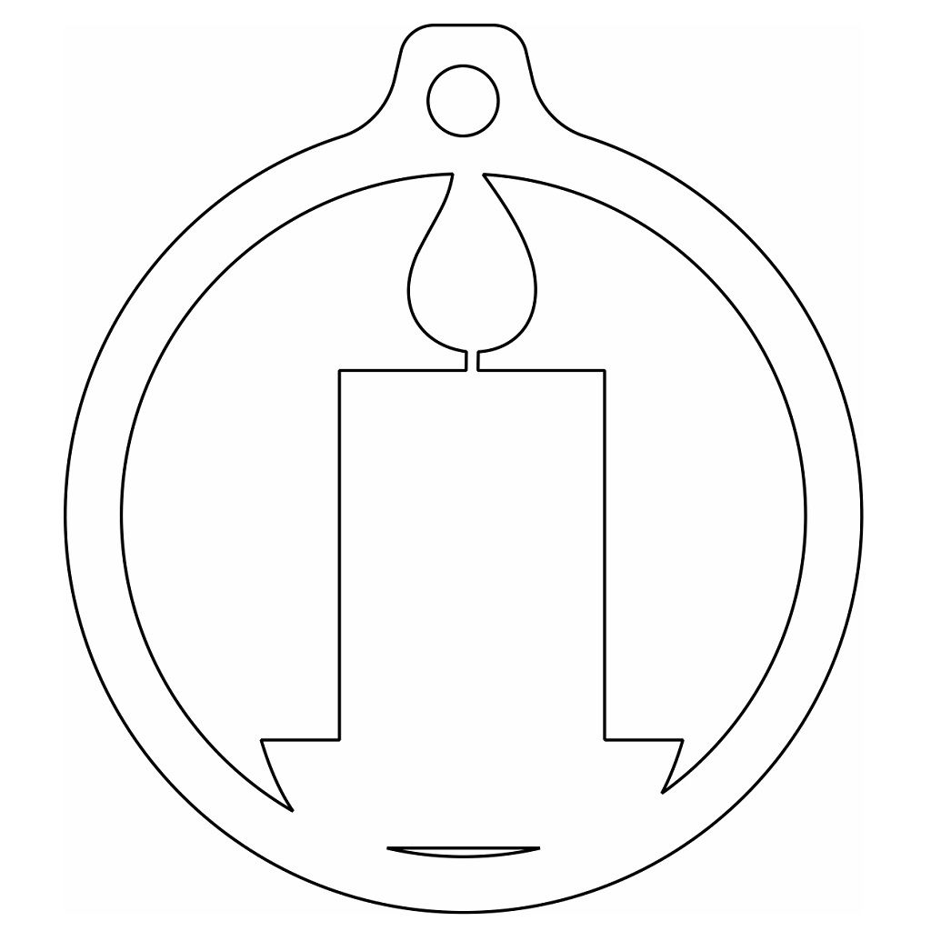 Laser Cut Christmas Candle Bauble Vector