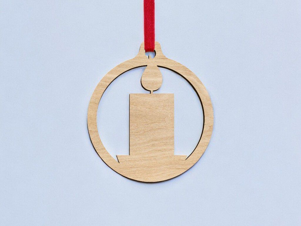 Laser Cut Christmas Tree Decoration Candle Ball Vector