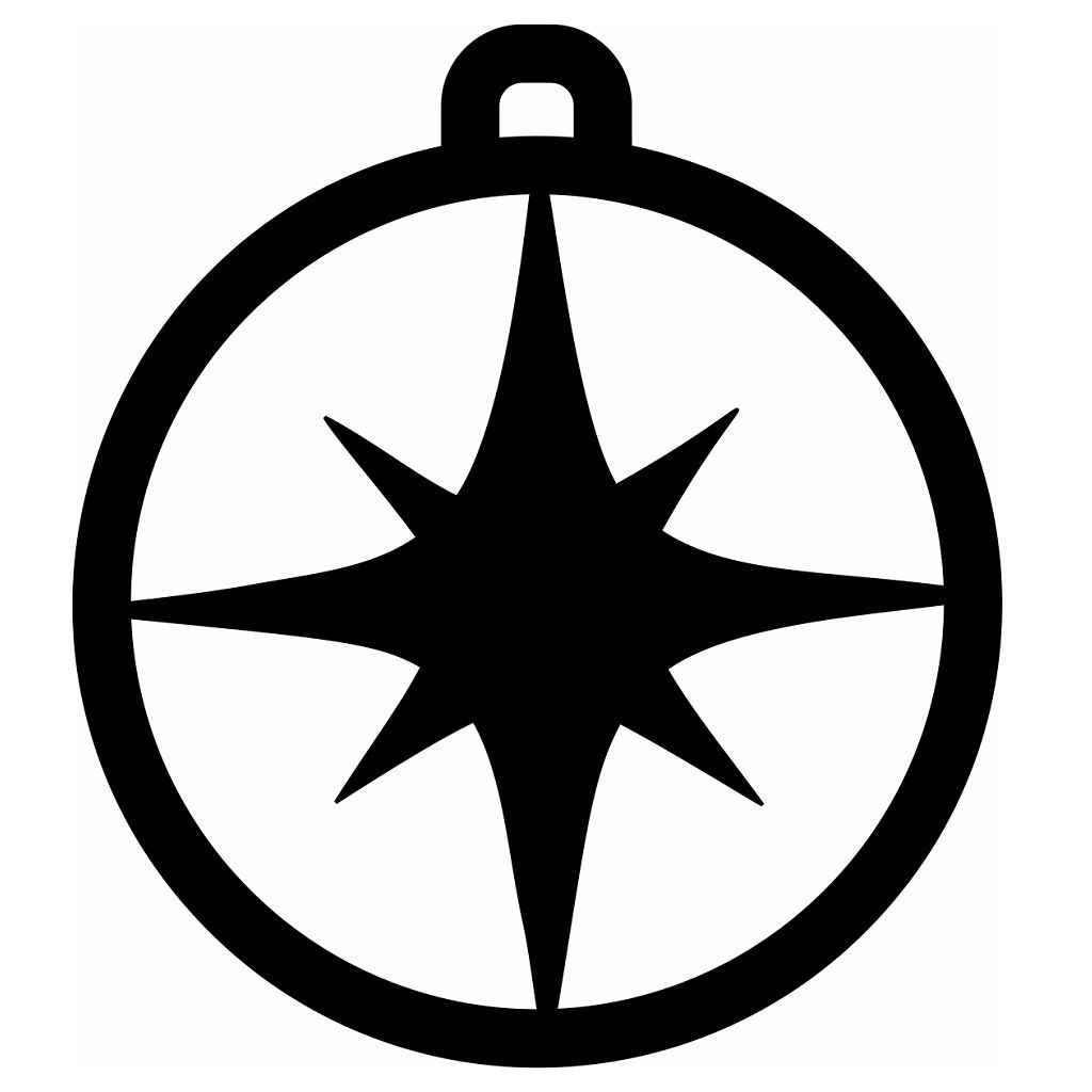 Laser Cut Compass Star Christmas Bauble Vector