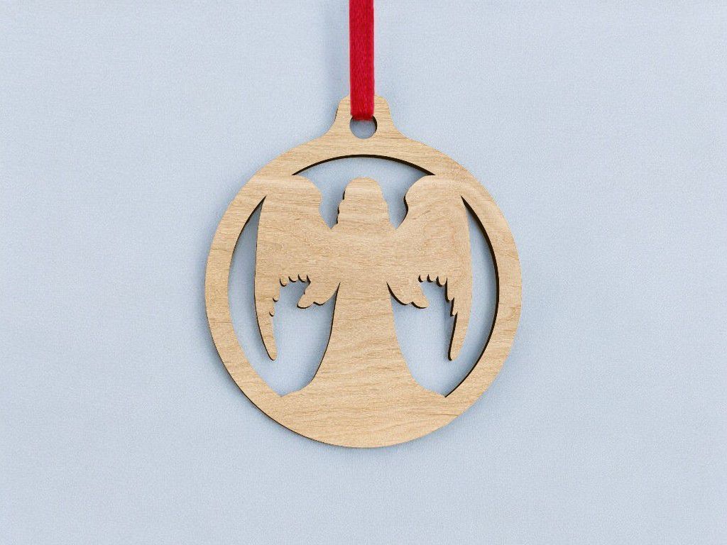 Laser Cut Angel Christmas Tree Decoration Ball Vector