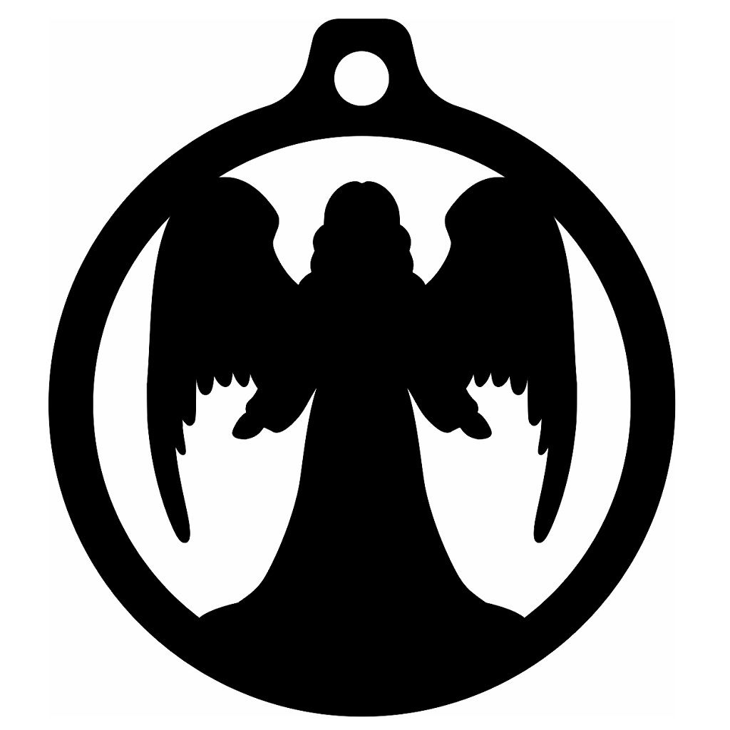Laser Cut Angel Christmas Tree Decoration Ball Vector
