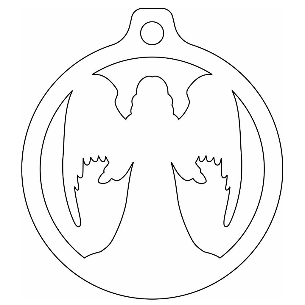 Laser Cut Angel Christmas Tree Decoration Ball Vector