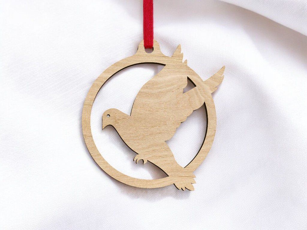 Laser Cut Christmas Bird Bauble Vector
