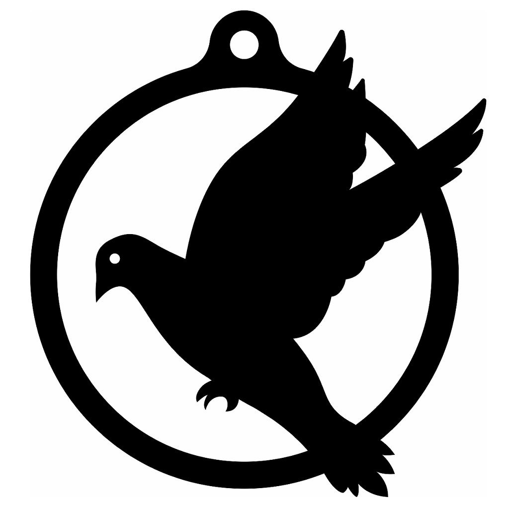 Laser Cut Christmas Bird Bauble Vector