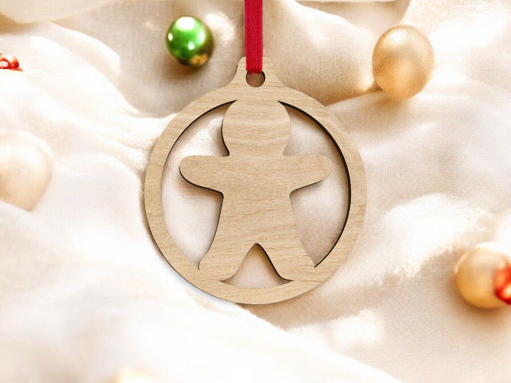 Laser Cut Gingerbread Man Christmas Tree Ball CDR DXF EPS SVG File Free ...
