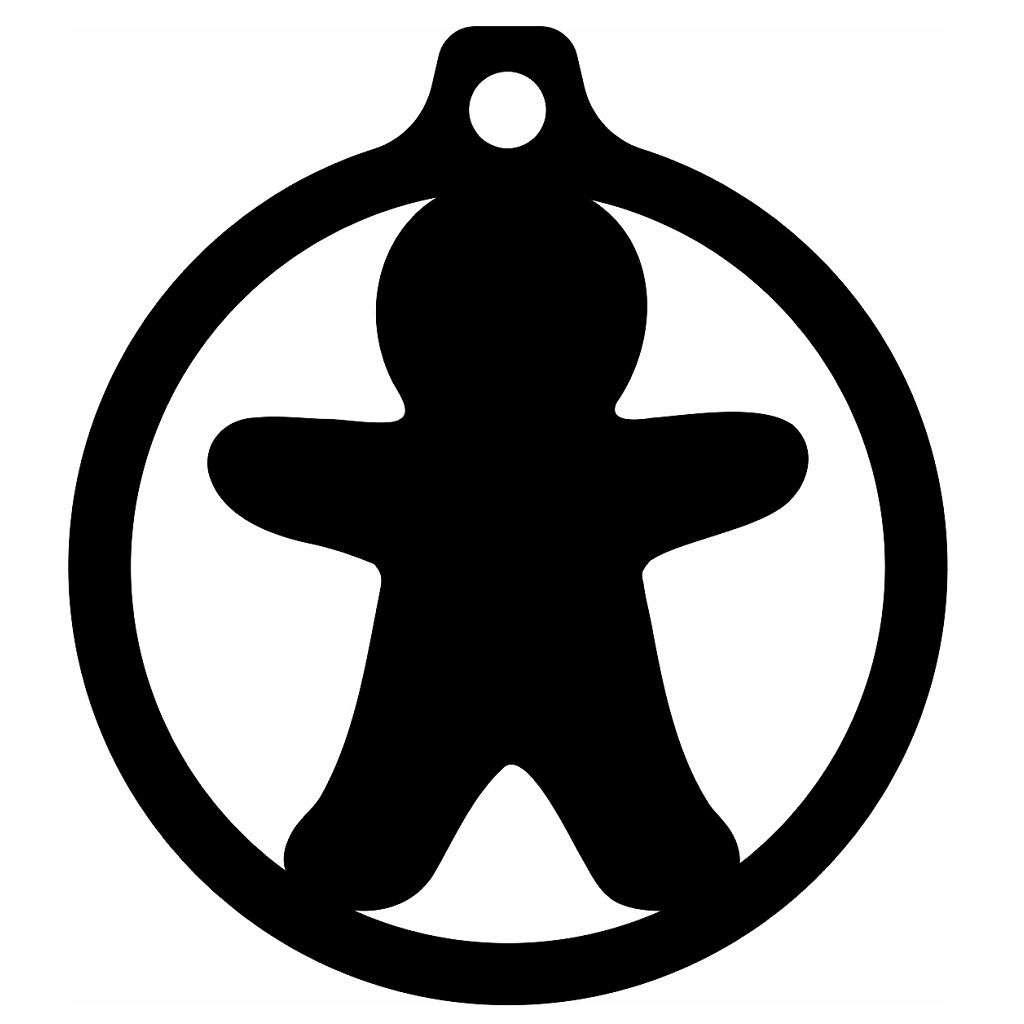 Laser Cut Gingerbread Man Christmas Tree Ball Vector
