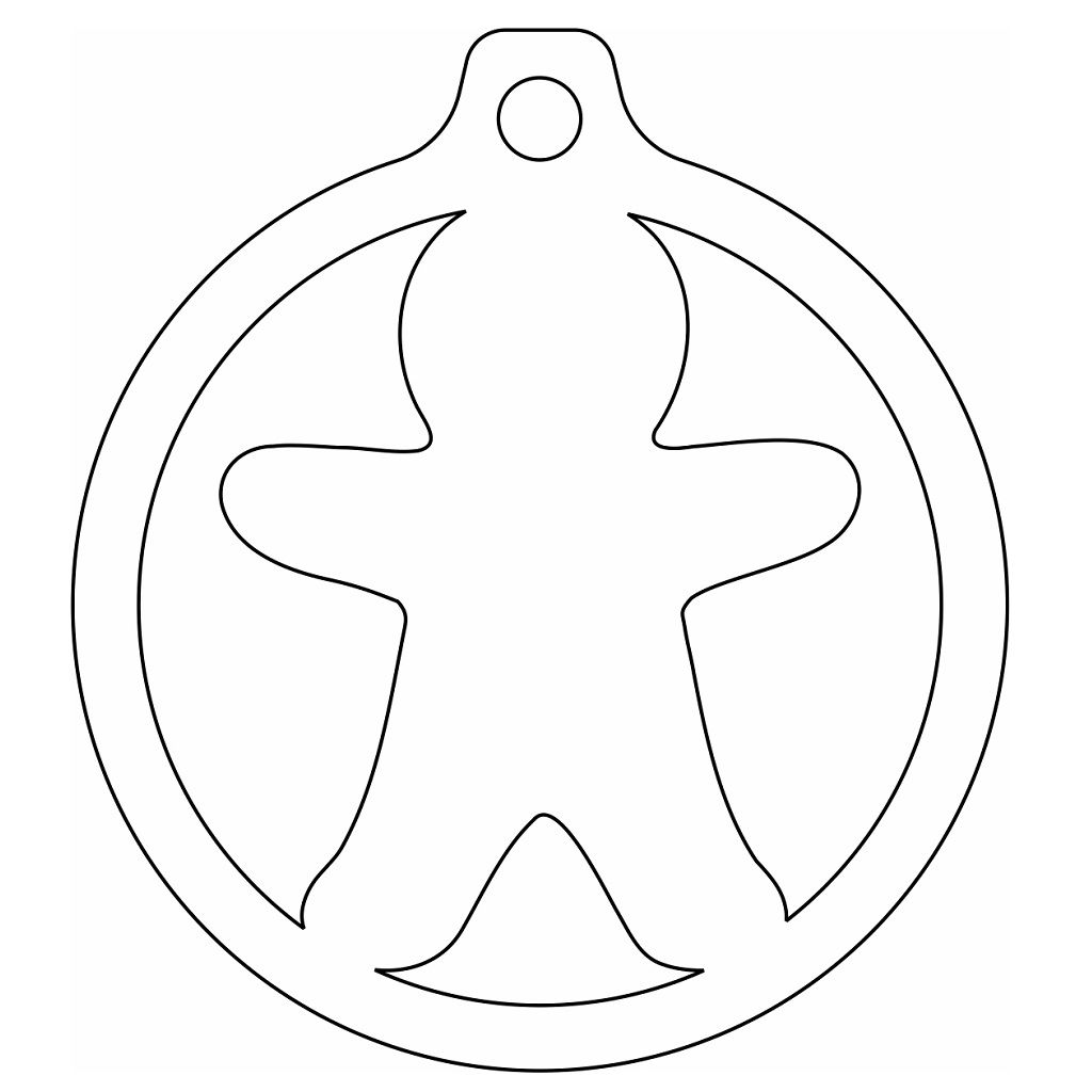 Laser Cut Gingerbread Man Christmas Tree Ball CDR DXF EPS SVG File Free ...