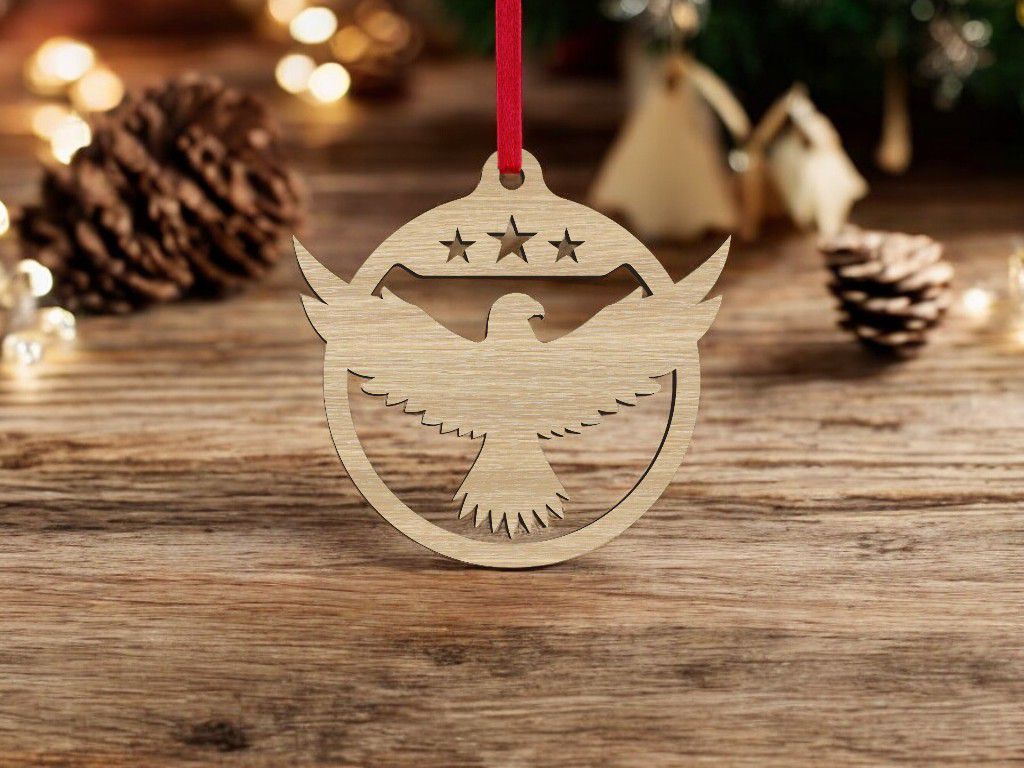 Laser Cut Eagle Christmas Bauble Vector