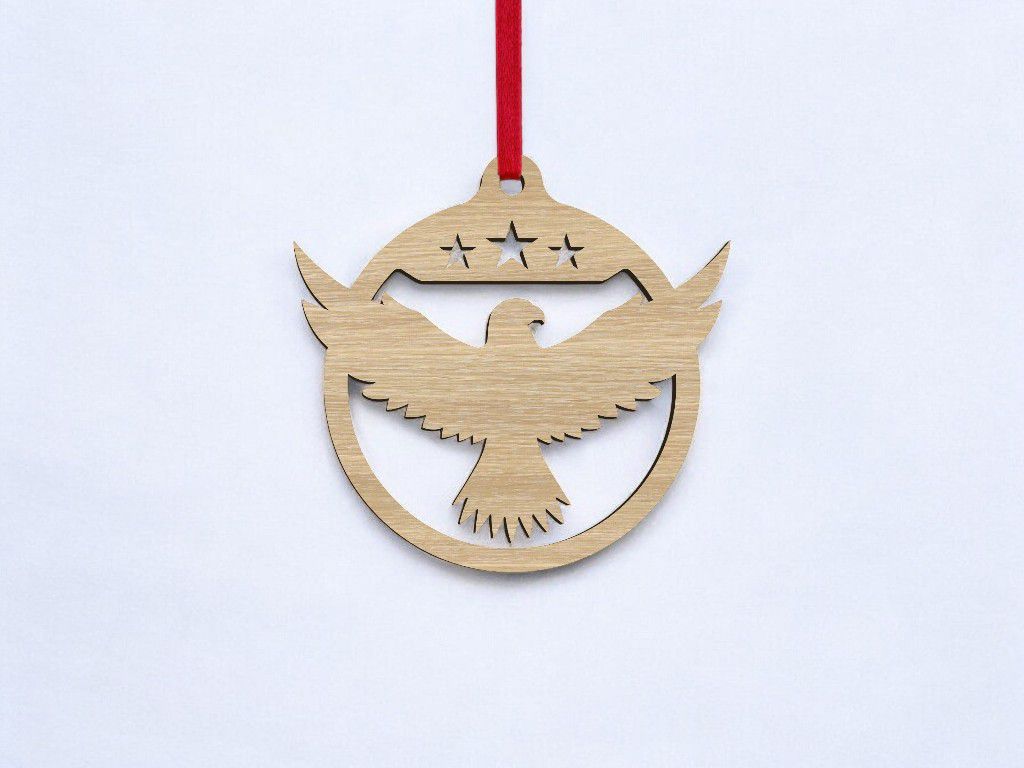 Laser Cut Eagle Christmas Bauble Vector