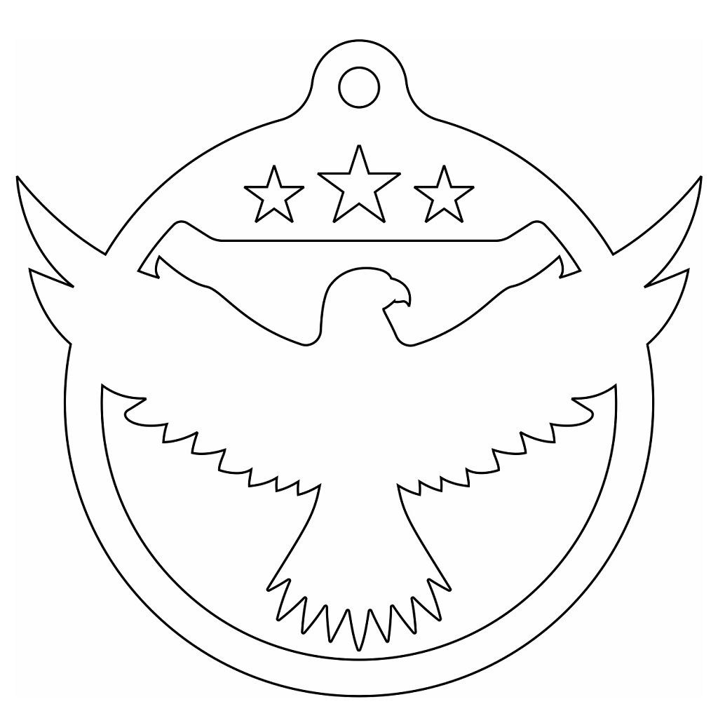 Laser Cut Eagle Christmas Bauble Vector