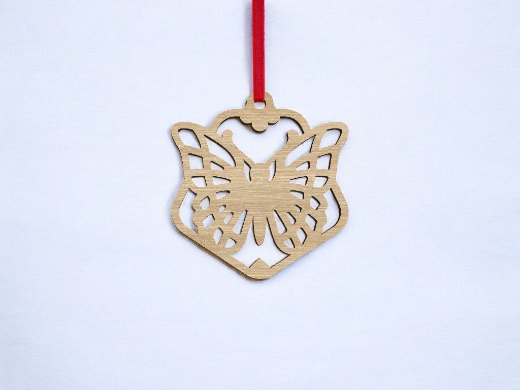 Laser Cut Butterfly Bauble Christmas Tree Decor Vector