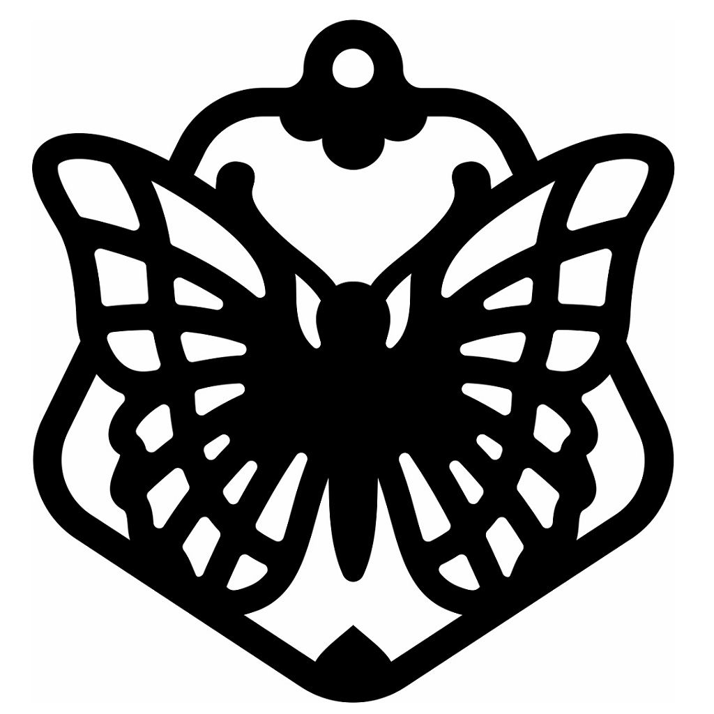 Laser Cut Butterfly Bauble Christmas Tree Decor Vector