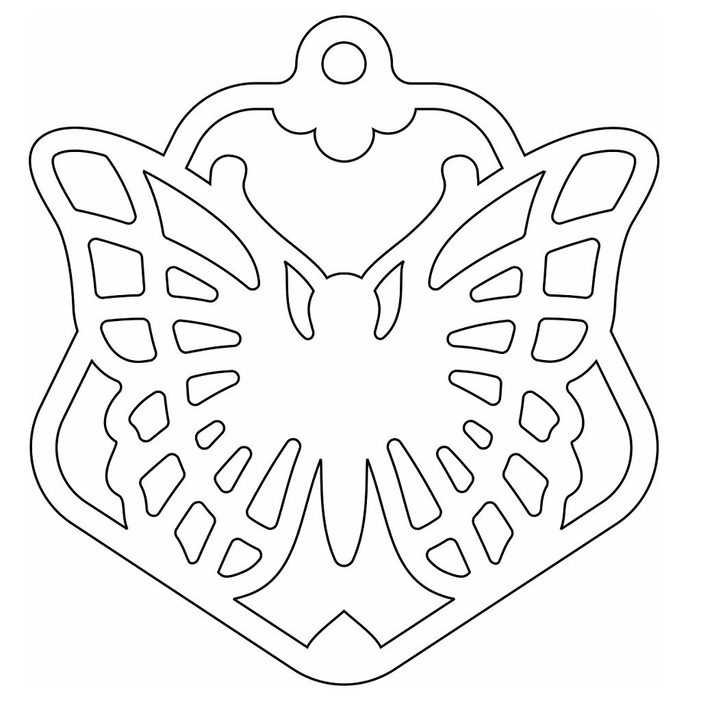 Laser Cut Butterfly Bauble Christmas Tree Decor Vector