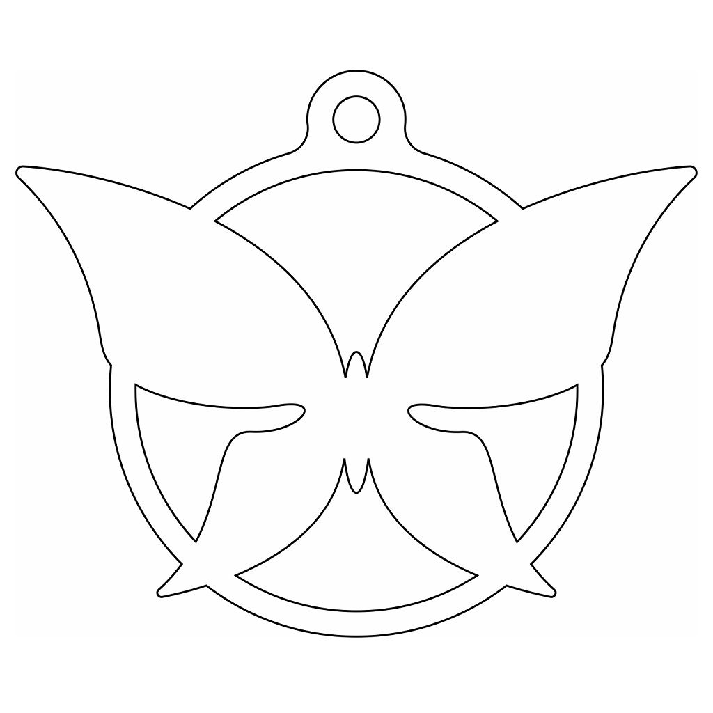 Laser Cut Butterfly Christmas Ball Craft Vector