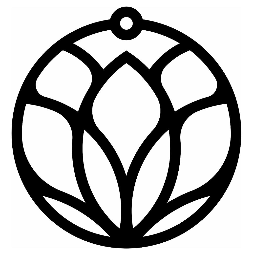Laser Cut Lotus Flower Christmas Bauble Vector