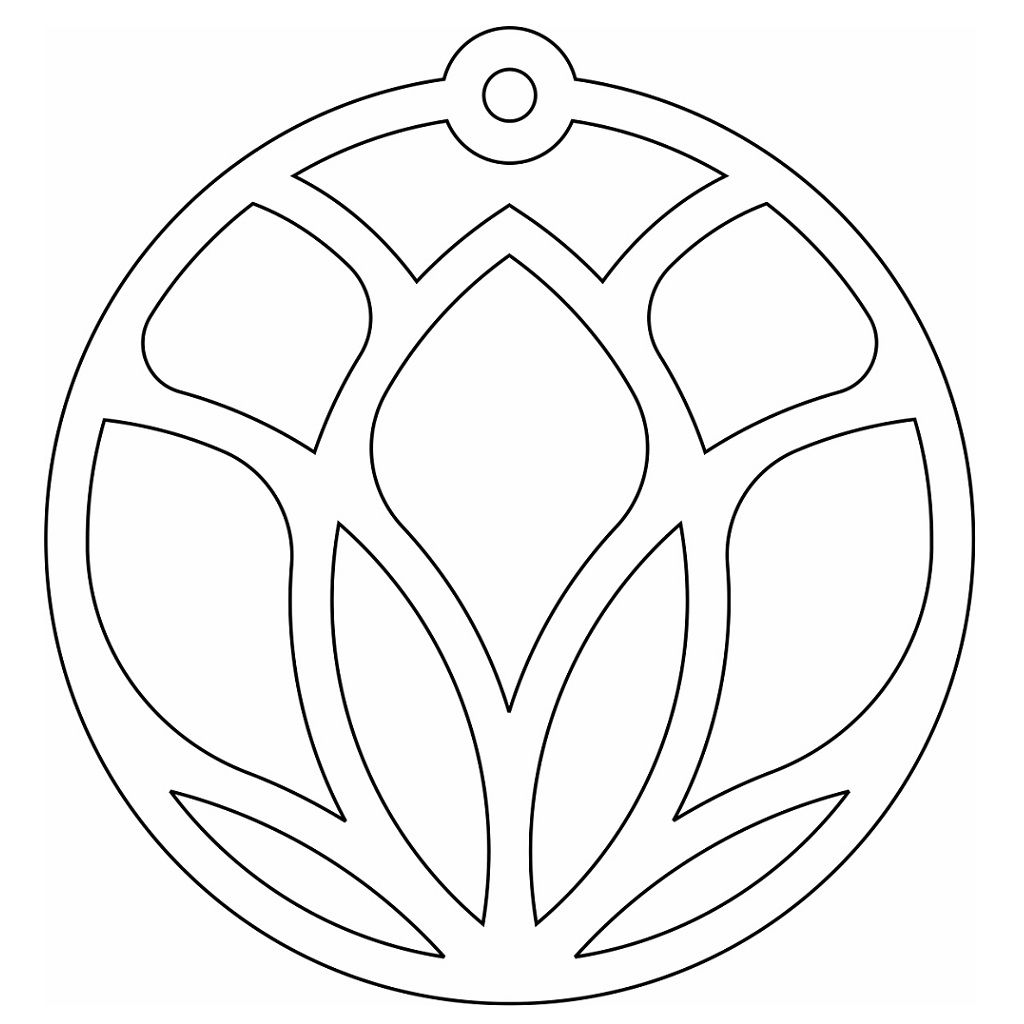 Laser Cut Lotus Flower Christmas Bauble Vector