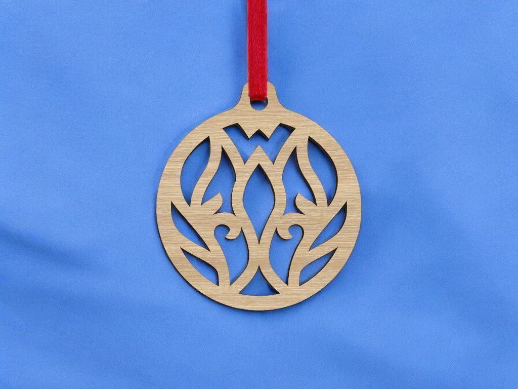 Laser Cut Floral Christmas Bauble Vector