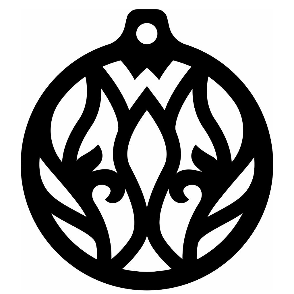 Laser Cut Floral Christmas Bauble Vector