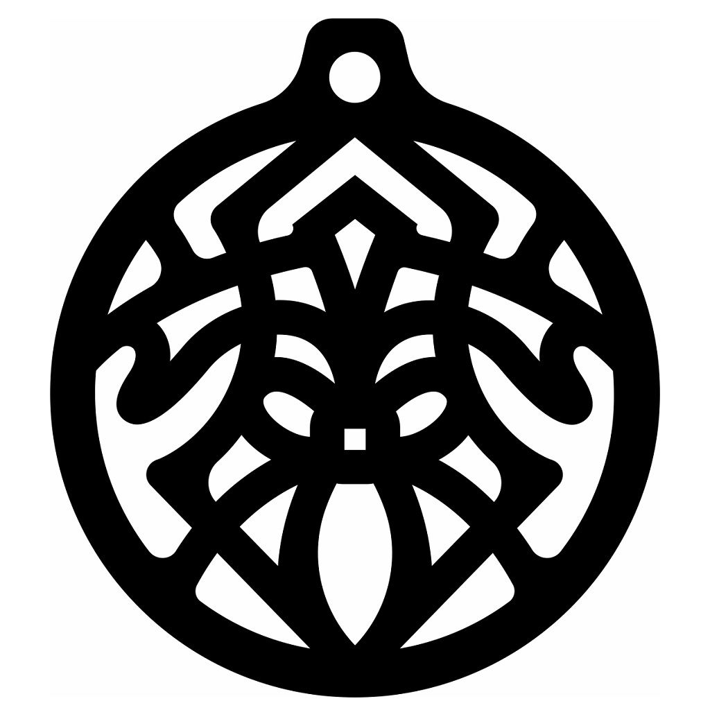 Laser Cut Xmas Tree Decoration Bauble Vector